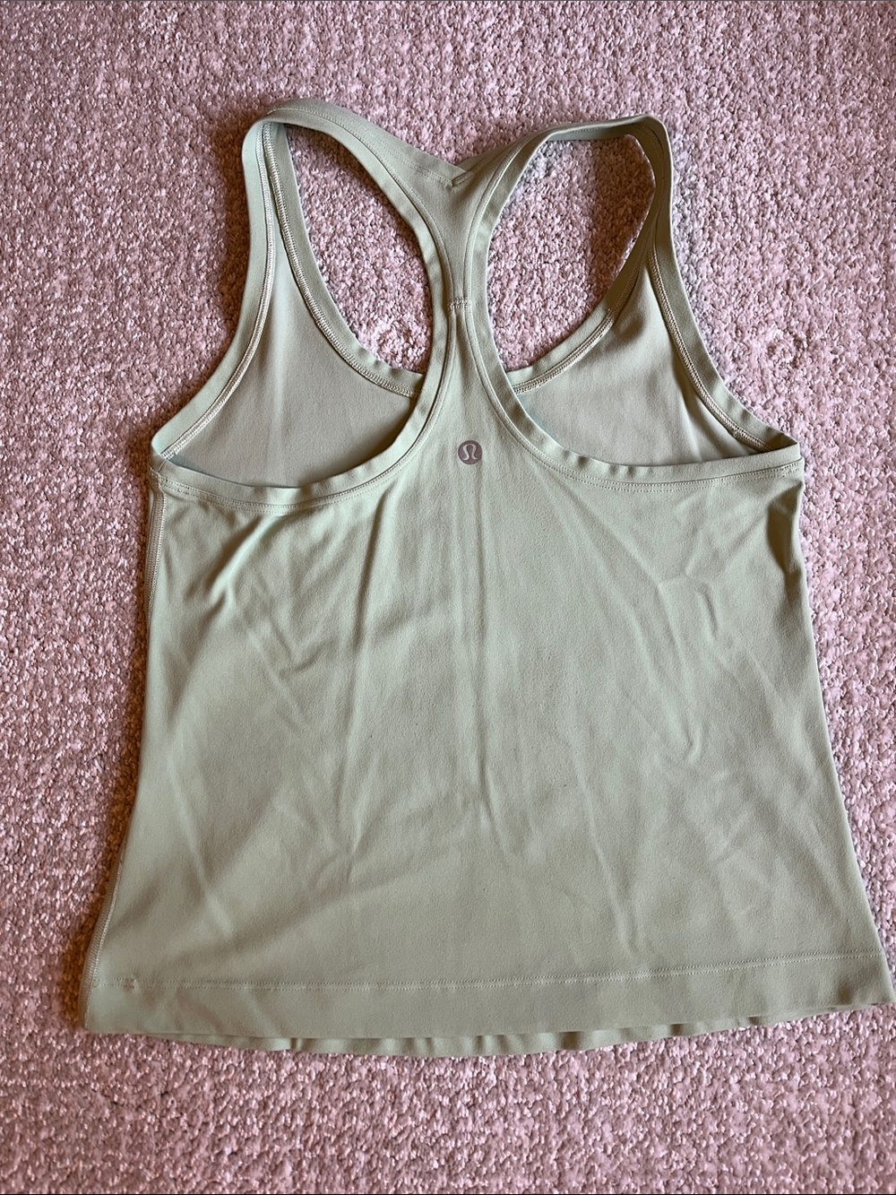 lululemon athletica pale green cool racerback cropped tank *nulu - Picture 2 of 4